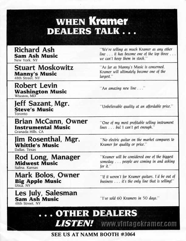 1982 Kramer Catalog